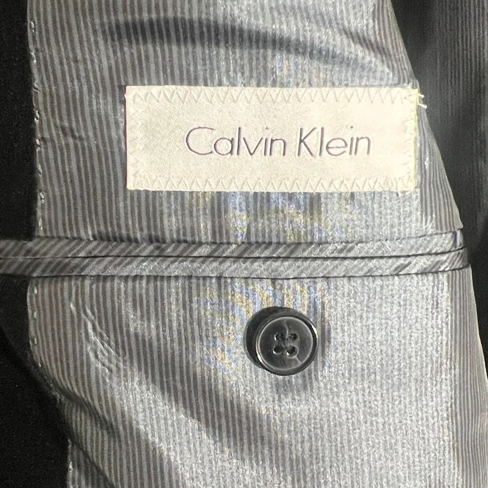 Calvin Klein Black Velvet Sport Coat Blazer - Tailored Two-Button Sz 42L